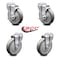 Service Caster 5 Inch Gray Polyurethane Wheel Swivel Bolt Hole Caster Set with 2 Brake SCC SCC-BH20S514-PPUB-TLB-2-S-2 - alternate 1